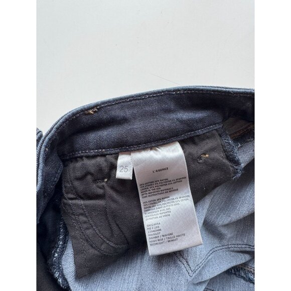 L'AGENCE Margot Midnight Dark Blue High Rise Skinny Ankle Jeans, Size 25 - Picture 14 of 15